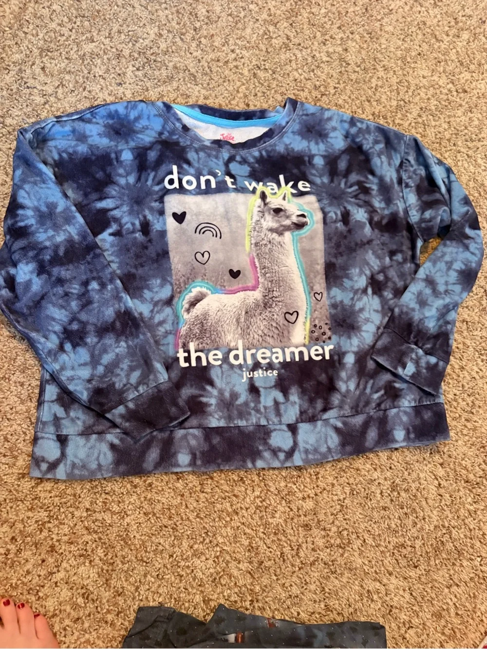 Mix & Match 2/$16 Justice Girls Blue Tie-Dye Llama Pajama Set